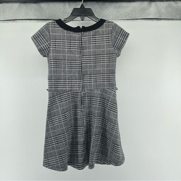 The Children’s Place Girl’s Black Houndstooth Short Sleeve Fit & Flare Dress 6 - Picture 6 of 11